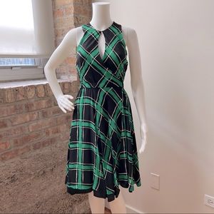 Anthropologie Maple Plaid Wrap Around Keyhole Neck Dress Sz 0